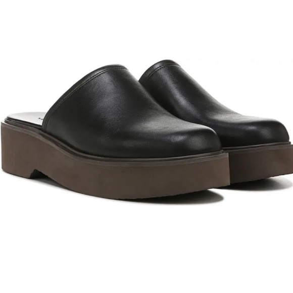Vince Shoes - VINCE ANTON Black Leather Platform Mules Women’s SZ 8.5